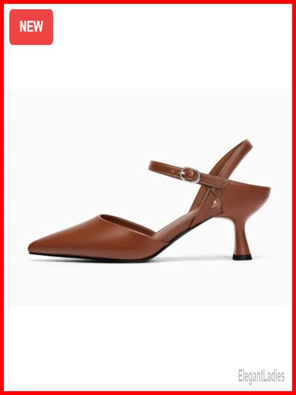 Womens Kitten Heels Dress Shoes Closed Pointed Toe Pumps Adjustable Strap Work